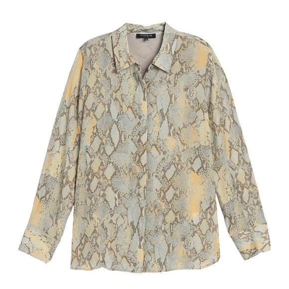 Lafayette 148 New York Tops - Lafayette 148 scottie snake python print blouse